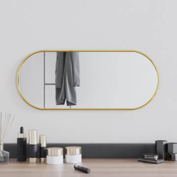 Gold Oval Wall Mirror 60x25 cm - Stylish Home Decor