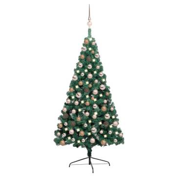 Artificial Half Pre-lit Christmas Tree with Ball Set - 120 cm