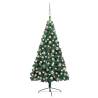 Artificial Half Pre-lit Christmas Tree with Ball Set Green 120 cm Colour green and rose Size 120 x 68 cm Quantity in Package 1 Number of Branch Tips 