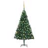 Artificial Pre-lit Christmas Tree with Ball Set Green 150 cm PVC Colour green and gold Size 150 x 80 cm Quantity in Package 1 Number of Branch Tips 