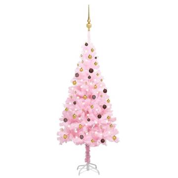 Pre-lit Pink Christmas Tree with Ball Set - 210 cm - Hipo Market