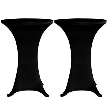 Black Stretch Standing Table Cover Ø60 cm - 4 pcs | HipoMarket