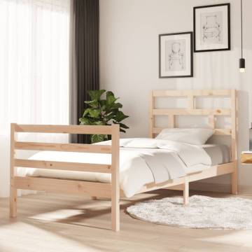 Solid Wood Pine Bed Frame 90x200 cm - Stylish & Durable