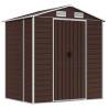 Brown Garden Shed 191x130 cm Galvanised Steel | Hipomarket