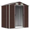 Brown Garden Shed 191x130 cm Galvanised Steel | Hipomarket