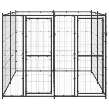 Outdoor Dog Kennel Steel 4.84 m² - Safe & Durable Space