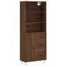 Stylish Highboard in Brown Oak - 69.5x34x180 cm