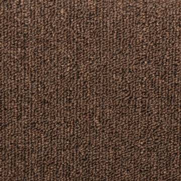 Carpet Stair Treads 15 pcs | Non-Slip Brown Mats