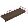 Carpet Stair Treads 15 pcs | Non-Slip Brown Mats