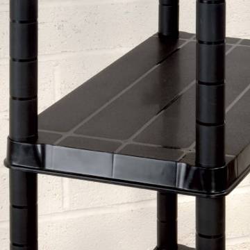 4-Tier Black Storage Shelf - Versatile & Sturdy Design