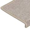 Carpet Stair Treads 15 pcs Taupe - Non-Slip & Washable