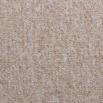 Carpet Stair Treads 15 pcs Taupe - Non-Slip & Washable