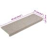 Carpet Stair Treads 15 pcs Taupe - Non-Slip & Washable