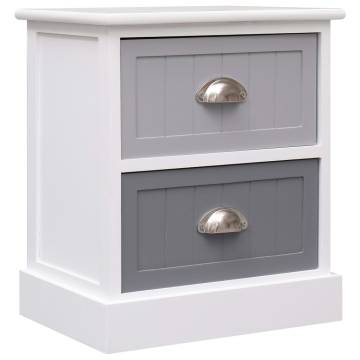 Elegant Grey Nightstand - Paulownia Wood 38x28x45 cm