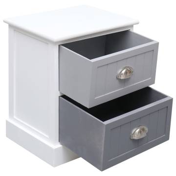 Elegant Grey Nightstand - Paulownia Wood 38x28x45 cm