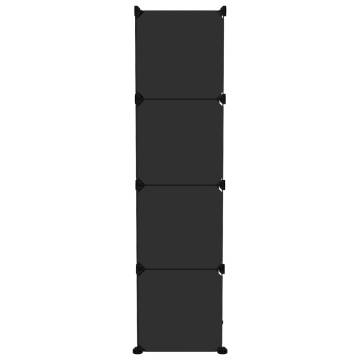 Versatile Storage Cube Organiser with 12 Cubes - Black PP