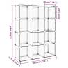 Versatile Storage Cube Organiser with 12 Cubes - Black PP