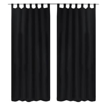 2 pcs Black Micro-Satin Curtains | Stylish & Functional Design