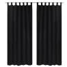 2 pcs Black Micro-Satin Curtains with Loops 140 x 225 cm Colour black Size 225 cm Quantity in Package 2 