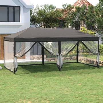 Folding Party Tent with Sidewalls - Anthracite 3x6 m