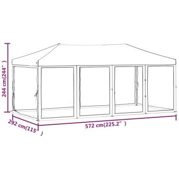 Folding Party Tent with Sidewalls - Anthracite 3x6 m