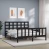 Bed Frame with Headboard Black 160x200 cm Solid Wood Colour black Size 160 x 200 cm 