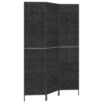 Room Divider 3-Panel Black 122x180 cm Water Hyacinth | HipoMarket