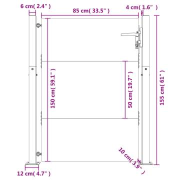 Garden Gate 105x155 cm - Elegant Corten Steel Entry Point