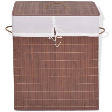 Bamboo Laundry Bin Rectangular Brown - Eco-Friendly Storage