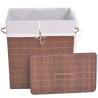 Bamboo Laundry Bin Rectangular Brown - Eco-Friendly Storage