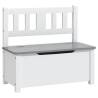 Children's Storage Bench White & Grey - 60x30x55 cm MDF