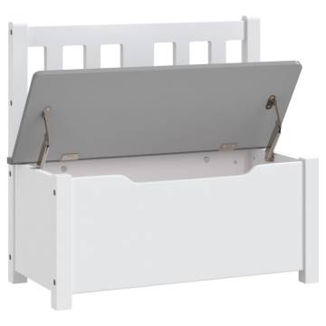 Children's Storage Bench White & Grey - 60x30x55 cm MDF