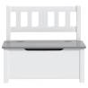 Children's Storage Bench White & Grey - 60x30x55 cm MDF