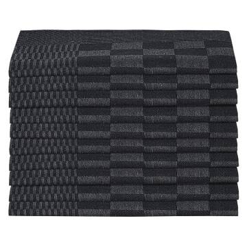 Kitchen Towels 10 pcs Black and Grey - Cotton 50x70 cm