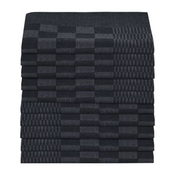 Kitchen Towels 10 pcs Black and Grey - Cotton 50x70 cm