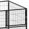 Durable Black Dog Kennel 100x100x70 cm - Steel Construction