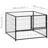 Durable Black Dog Kennel 100x100x70 cm - Steel Construction