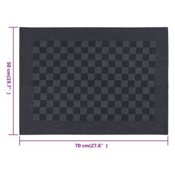 Kitchen Towels 10 pcs Black and Grey - Cotton 50x70 cm