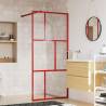 Walk-in Shower Wall with Clear ESG Glass Red 80x195 cm Colour red Size 80 x 195 cm 