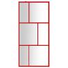 Walk-in Shower Wall with Clear ESG Glass Red - 80x195 cm