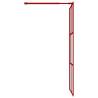 Walk-in Shower Wall with Clear ESG Glass Red - 80x195 cm