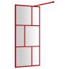 Walk-in Shower Wall with Clear ESG Glass Red - 80x195 cm