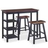 Elegant 3-Piece Black MDF Bar Set for Dining & Living Rooms