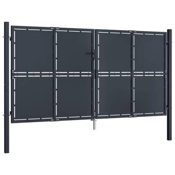 Garden Gate Steel 300x125 cm Anthracite - Durable & Secure