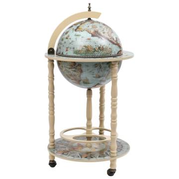 Elegant Globe Bar Wine Stand - Eucalyptus Wood Blue