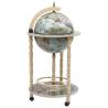 Globe Bar Wine Stand Eucalyptus Wood Blue Colour blue and white Quantity in Package 1 Number of 