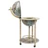 Elegant Globe Bar Wine Stand - Eucalyptus Wood Blue