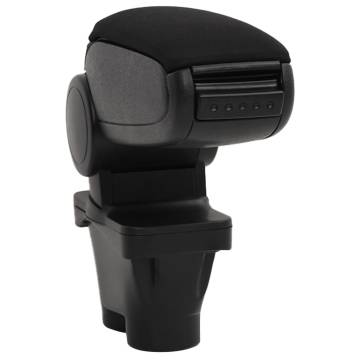 Car Armrest Black - Adjustable Storage for PEUGEOT 208