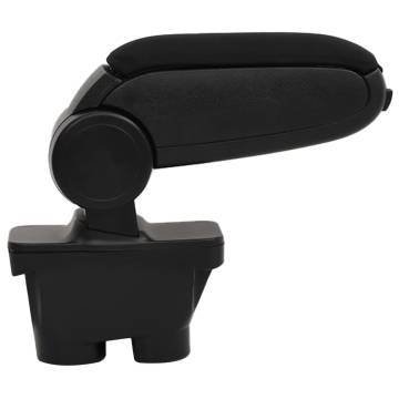 Car Armrest Black - Adjustable Storage for PEUGEOT 208