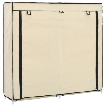 Shoe Cabinet with Cover Cream - 5-Tier Storage Solution